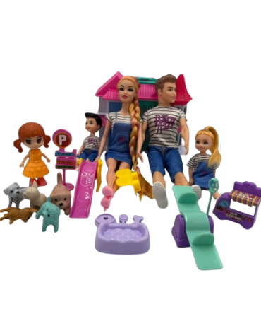 13-piece doll family playset