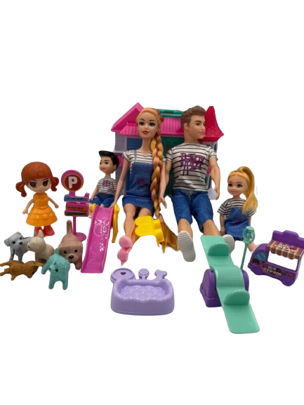 13-piece doll family playset