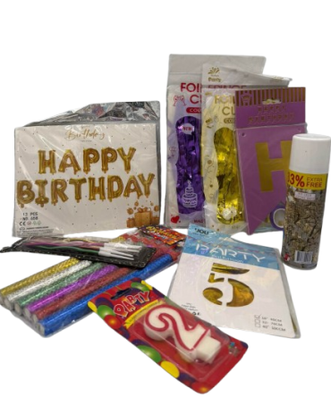 "Happy Birthday" balloon banner