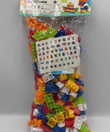 Colorful plastic interlocking blocks designed for children