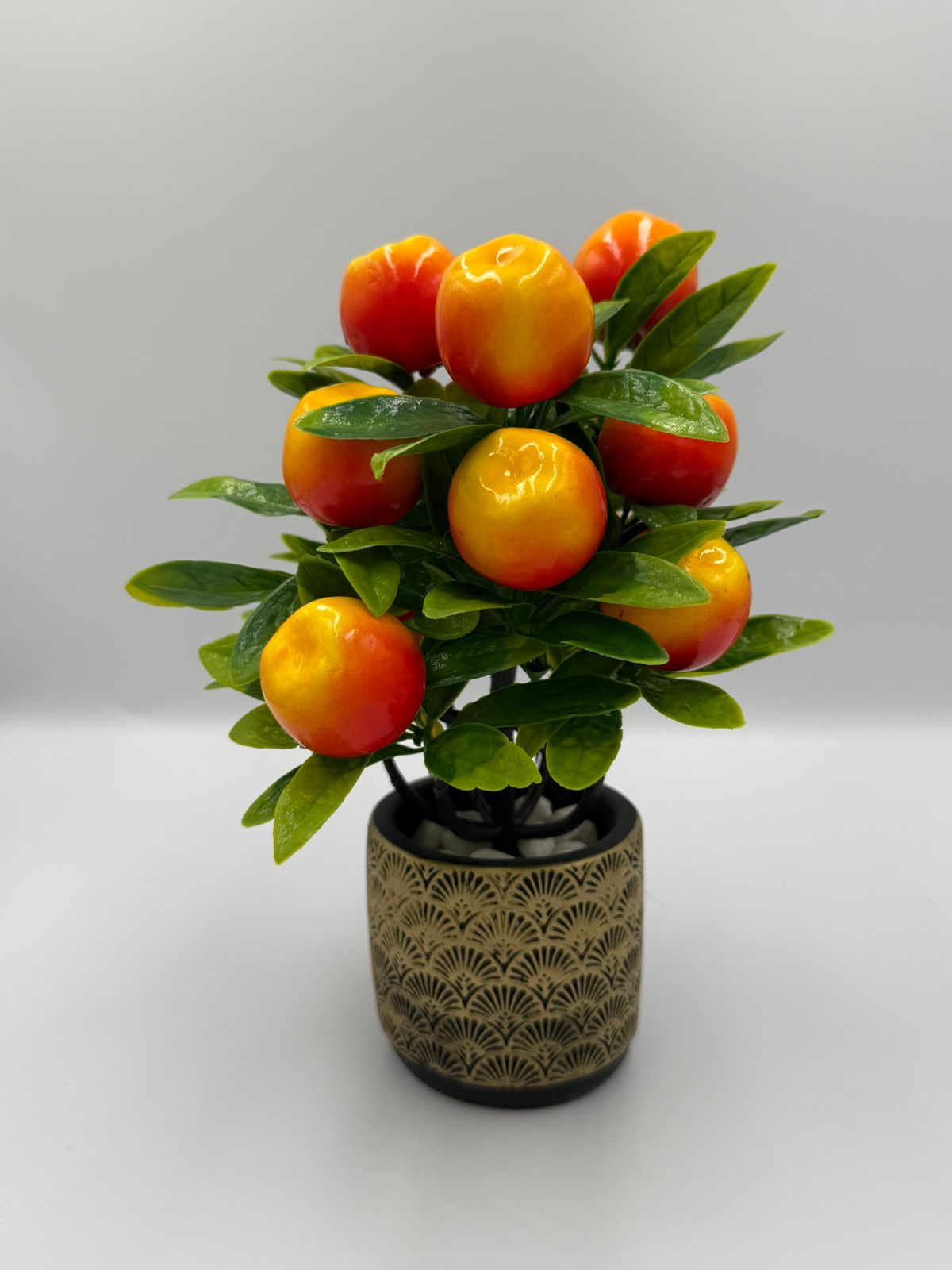 Artificial orange fruit bonsai