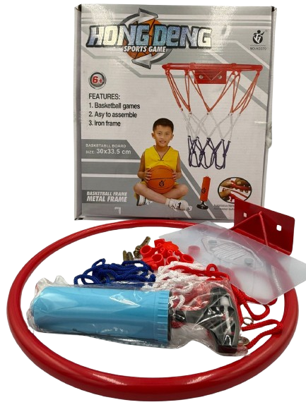 Hong Deng brand tabletop basketball game featuring a red hoop and backboard. - Image 2