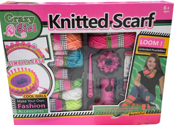 "Crazy Girl" knitted scarf maker set